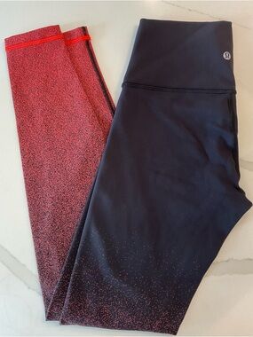 LULULEMON red & black ombré leggings